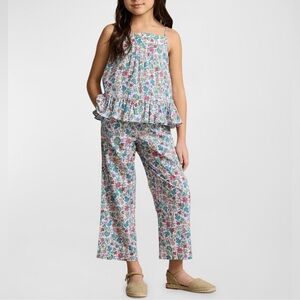 Girls Size 14 Polo by Ralph Lauren Floral Kids Summer Set - Multicolor